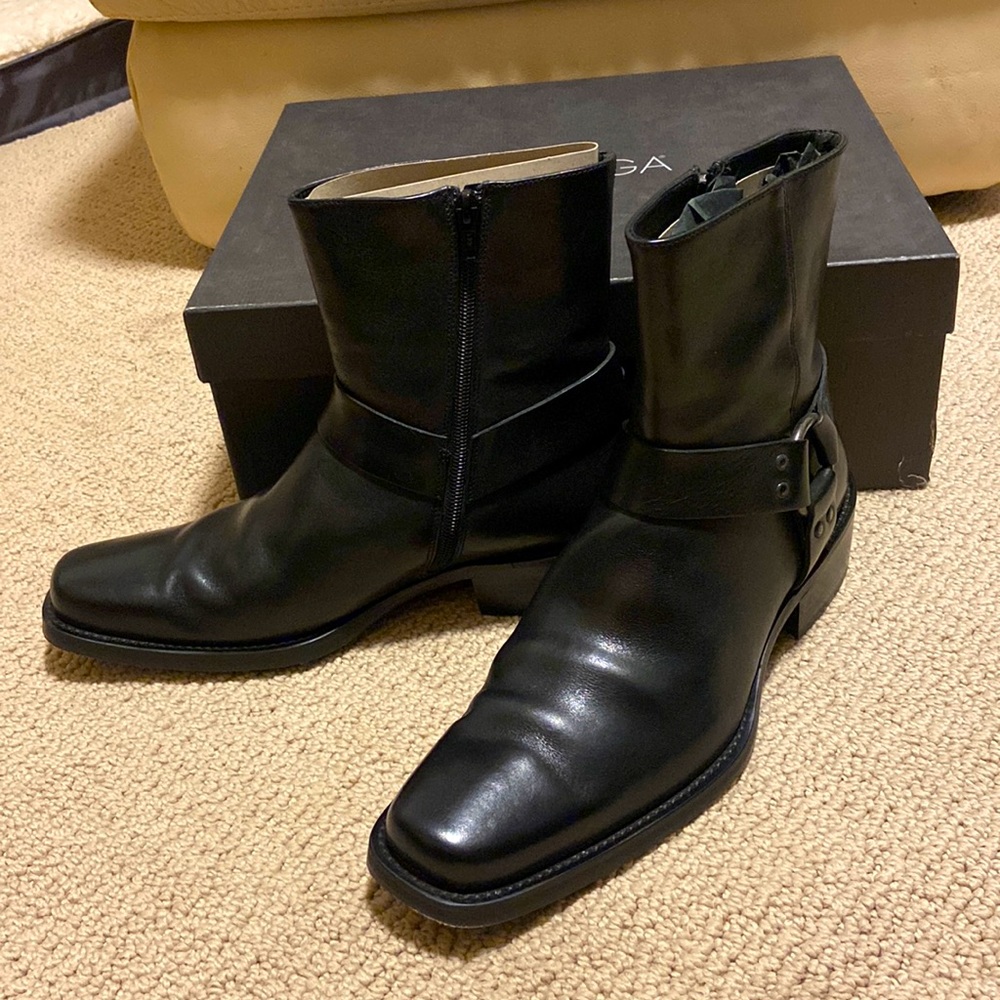 Via Spiga Black Vachetta leather boots